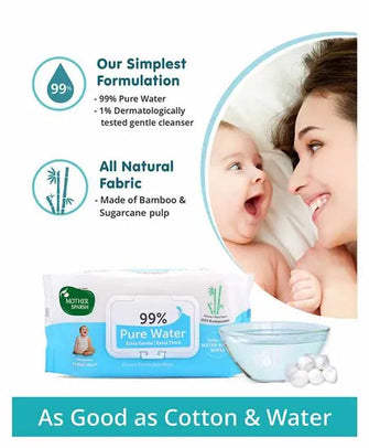 Mother Sparsh - 99% Pure Water Unscented Baby Wipes