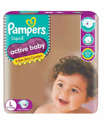 Pampers Active Baby Large Taped Diapers