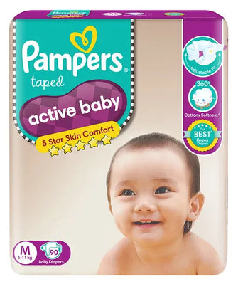 Pampers Active Baby Medium Taped Diapers