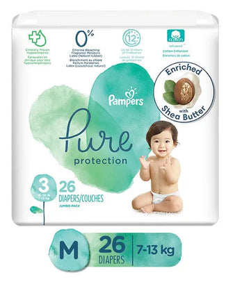 Pampers Pure Protection Baby Diapers Medium Taped Diapers